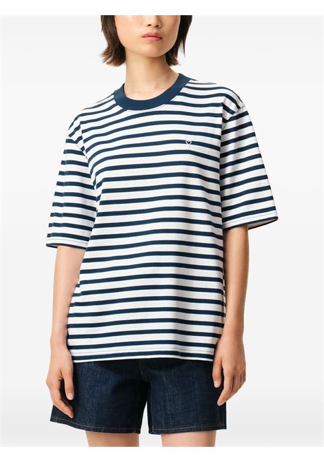 t-shirt mariniere ss blu e bianca AMI PARIS | UTS374.JE0210A044